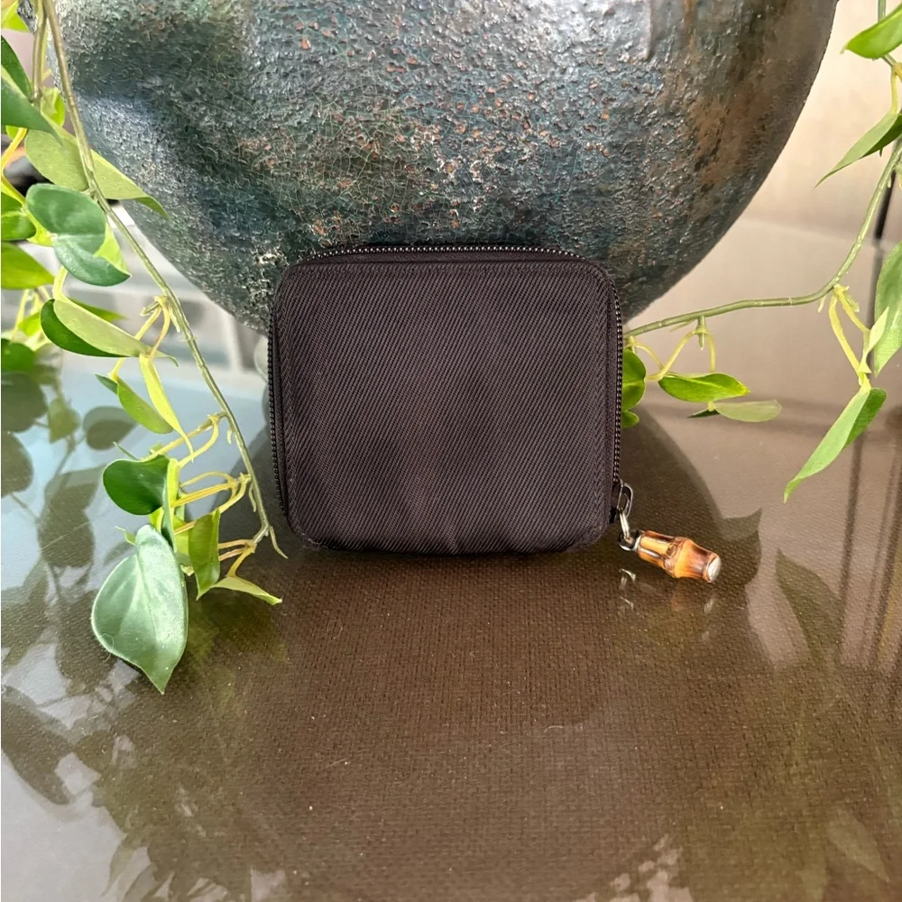 Gucci Bamboo Compact Black Zip Wallet + Key Holder Excellent Condition - Picture 2 of 11